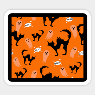 Halloween cat Ghost Sticker